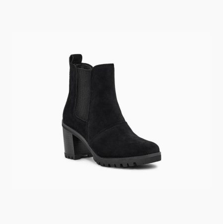 UGG Hazel Black Heeled Boots for Women (DECQ69534)